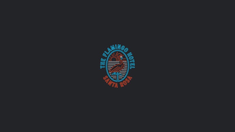 illustration, logo, flamingos