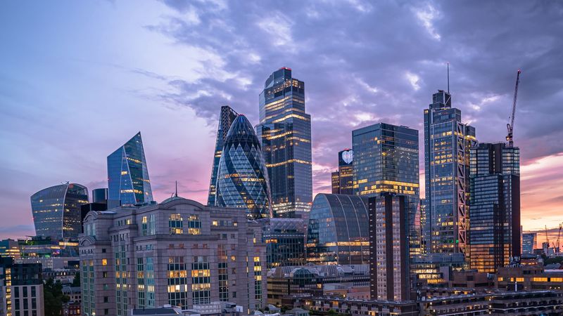 city, buildings, modern, architecture, evening, 4k