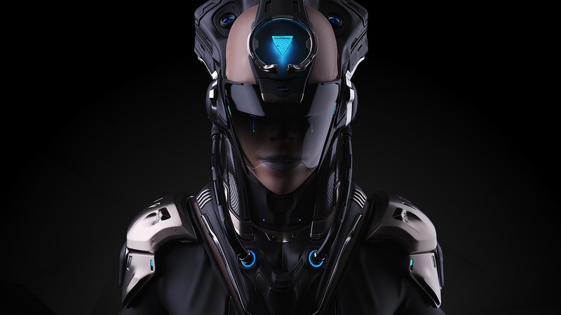 futuristic, digital art, women, suits, exosuit