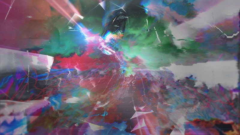 vaporwave, statue, chaotic, broken glass
