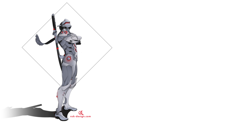 Genji, Genji (Overwatch), Genji Shimada, Oni Genji (Overwatch), cyborg, ninjas, Overwatch, Blizzard Entertainment
