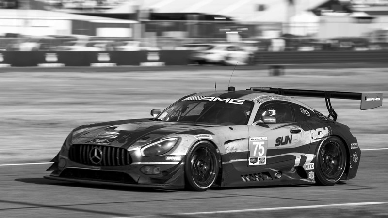 race cars, Mercedes-Benz, monochrome