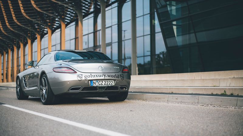 mercedes-benz sls amg, mercedes-benz amg, mercedes-benz, rear view, silver, sports car, 4k