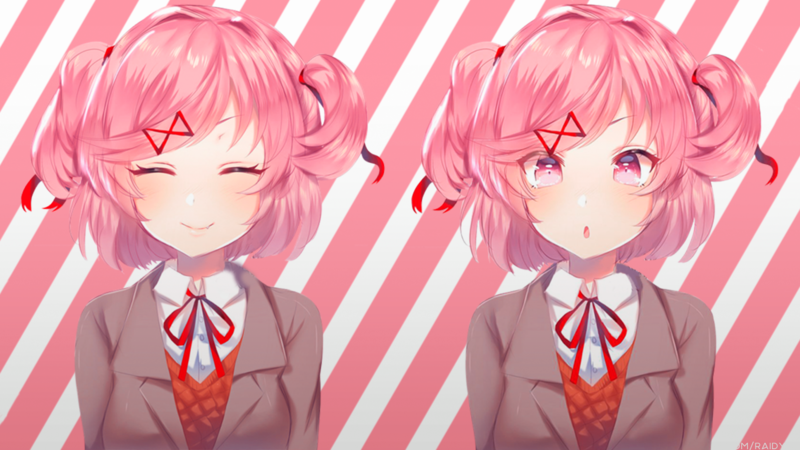 anime, anime girls, picture-in-picture, Doki Doki Literature Club, Natsuki (Doki Doki Literature Club)