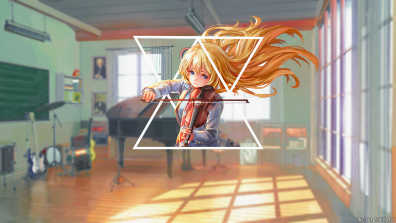 anime, anime girls, picture-in-picture, Miyazono Kaori, Shigatsu wa Kimi no Uso