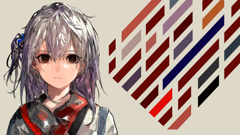 anime, anime girls, abstract, simple background, white background
