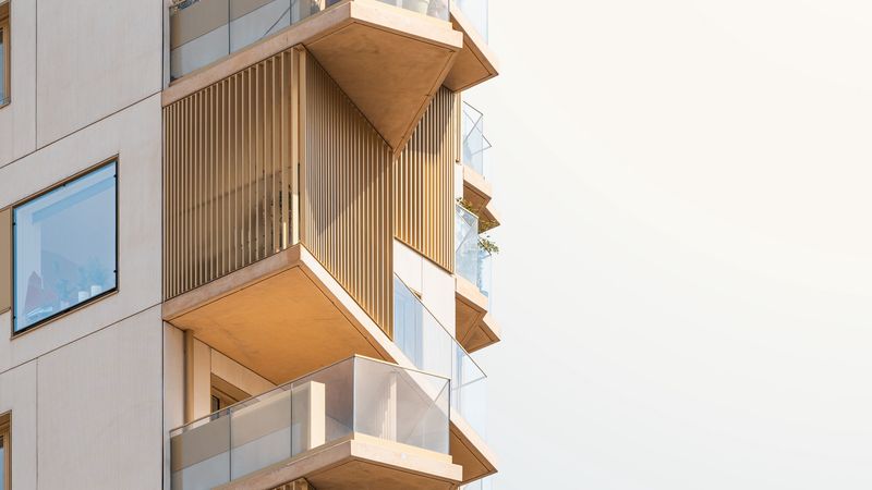 building, facade, architecture, balconies, windows, 4k