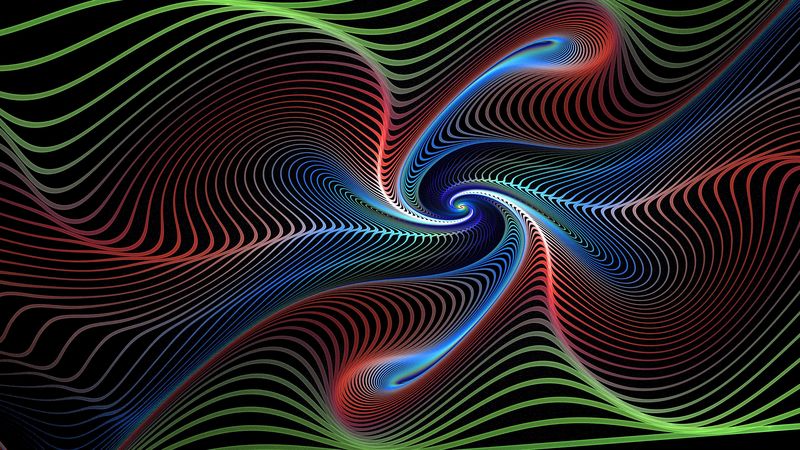 fractal, lines, swirling, colorful, vortex, 4k