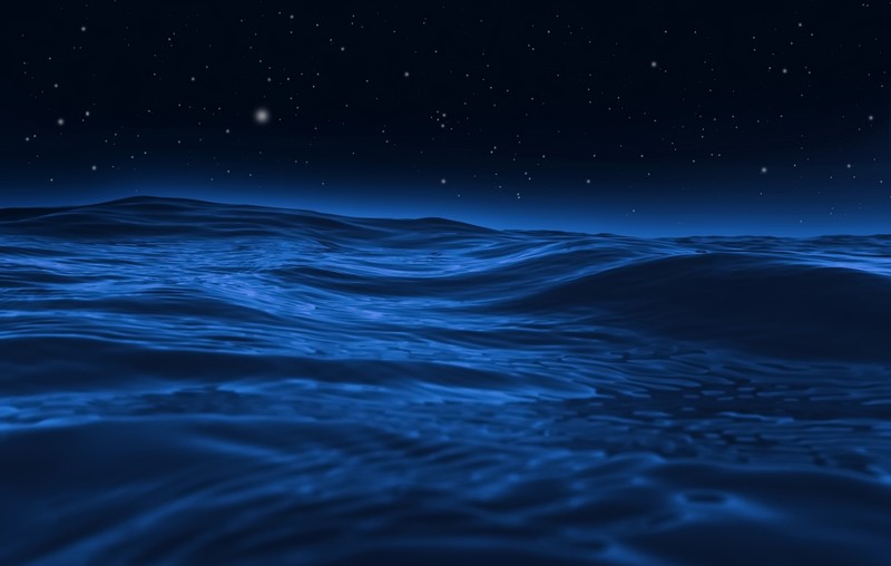 blue, dark, night, landscape, sky