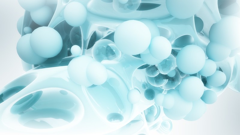 abstract, 3D, render, sphere, digital art, turquoise, cyan, bright