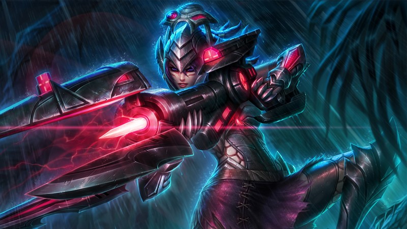 League of Legends, Caitlyn (League of Legends), PC gaming, fantasy girl, weapon, purple eyes