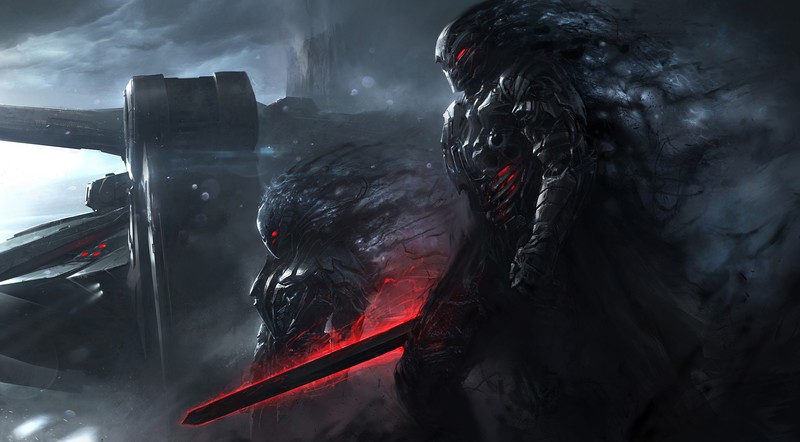 digital art, artwork, science fiction, sword