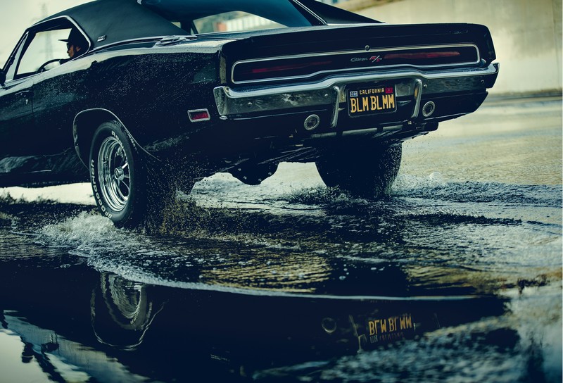 Dodge Charger, car, water, black cars
