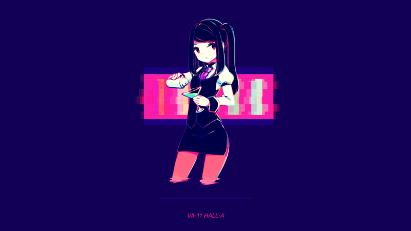 cocktails, bar, neon, va-11 hall-a, Julianne Stingray, VA-11 Hall-A: Cyberpunk Bartender Action