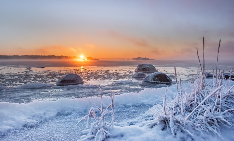 winter, sunlight, landscape, nature