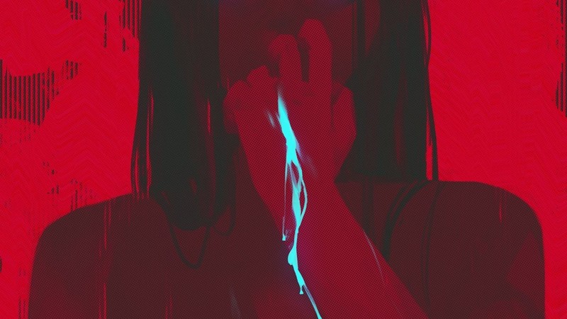 red, black hair, women, injured