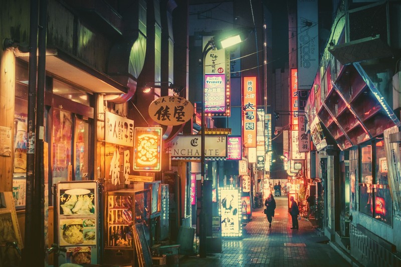 Japan, night, neon, Masashi Wakui