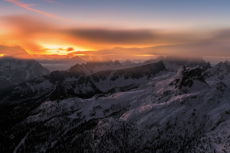 mountains, sky, sunlight, nature