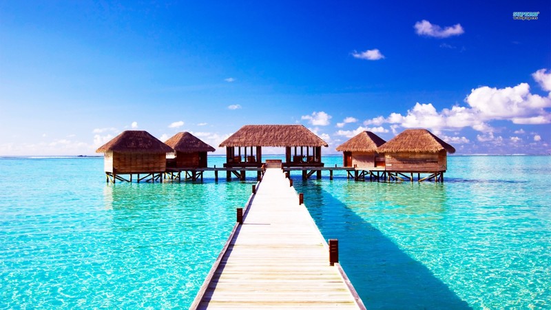 summer, house, clouds, nature, water