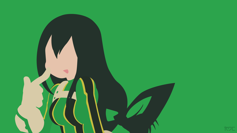 Boku no Hero Academia, Tsuyu Asui, minimalism, anime girls, simple background, Rendracula
