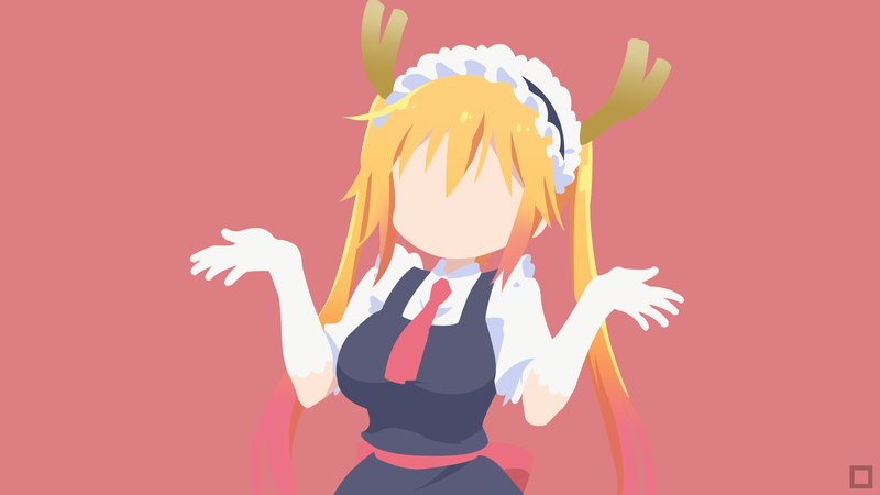 Kobayashi-san Chi no Maid Dragon, Tohru (Kobayashi-san Chi no Maid Dragon), tekmac, minimalism, simple background