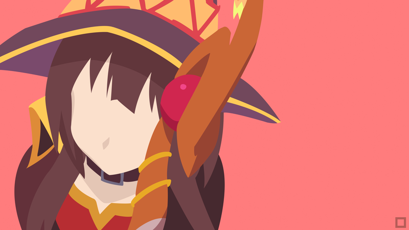 Kono Subarashii Sekai ni Shukufuku wo!, Megumin, tekmac, minimalism, simple background