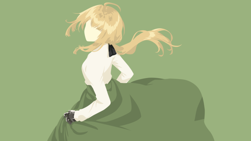 Violet Evergarden, simple background, anime girls, vector art