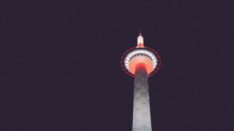 tower, building, architecture, backlight, night, 4k