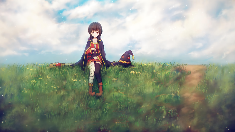 Kono Subarashii Sekai ni Shukufuku wo!, Megumin, chomusuke, mismatched socks