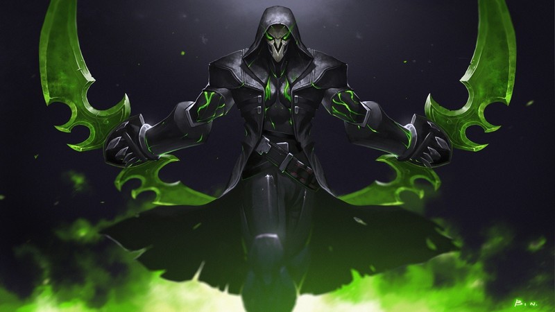 Reaper (Overwatch), Overwatch, Warcraft, demon, magic, drawing