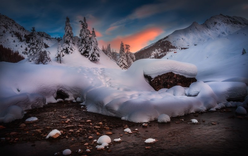 snow, nature, landscape, winter
