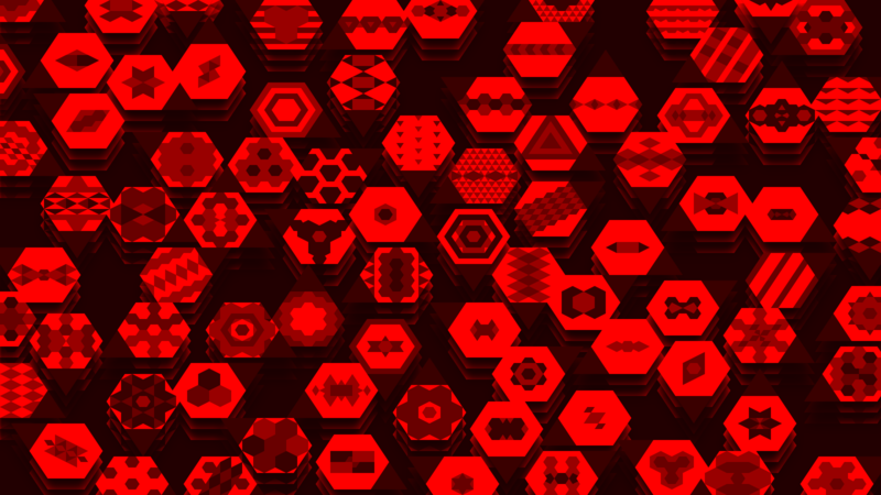 abstract, shapes, digital art, geometry, red
