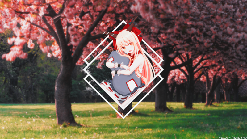 anime, anime girls, picture-in-picture, Ibuki Suika