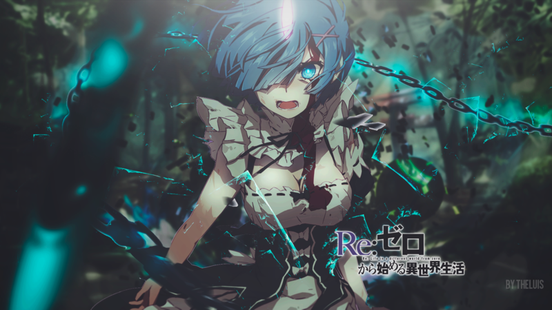 Rem (Re: Zero), drawing, Natsuki Subaru, anime girls, short hair, blue hair, Re:Zero Kara Hajimeru Isekai Seikatsu