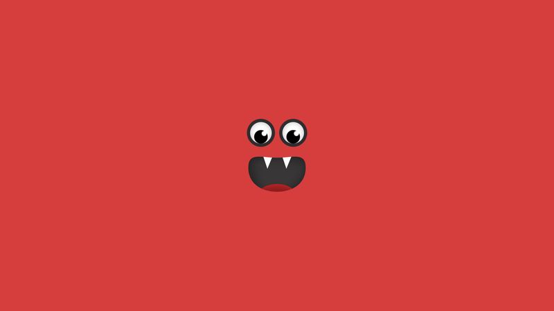 face, grin, fangs, vector, art, minimalism, 4k