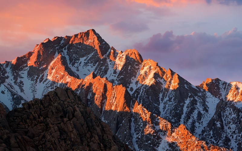 landscape, mountains, sunlight, nature, clouds, sky, snowy peak
