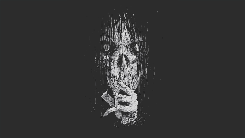 digital art, artwork, simple background, dark, skull, fingers