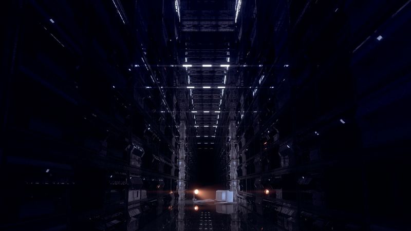 corridor, dark, lamps, light, room, 4k