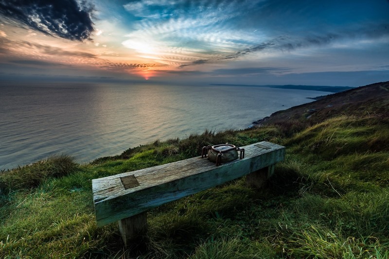 nature, bench, sky