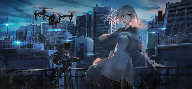 illustration, futuristic, anime girls