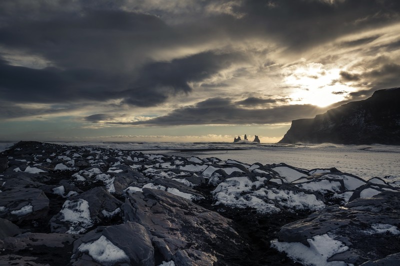 dark, ice, snow, sky, landscape, nature
