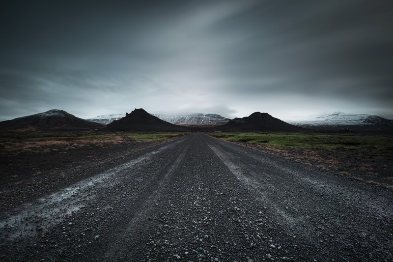 dark, sky, dirt road, landscape