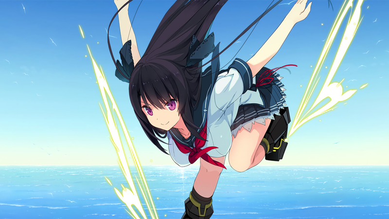 anime, anime girls, Ao no Kanata no Four Rhythm, Tobisawa Misaki, purple eyes