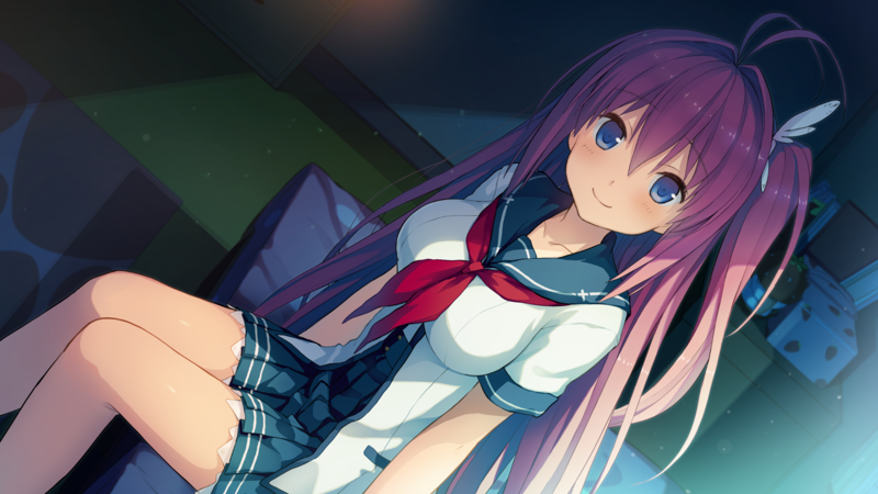 anime, anime girls, Ao no Kanata no Four Rhythm, Kurashina Asuka, long hair, pink hair, blue eyes, looking at viewer, school uniform