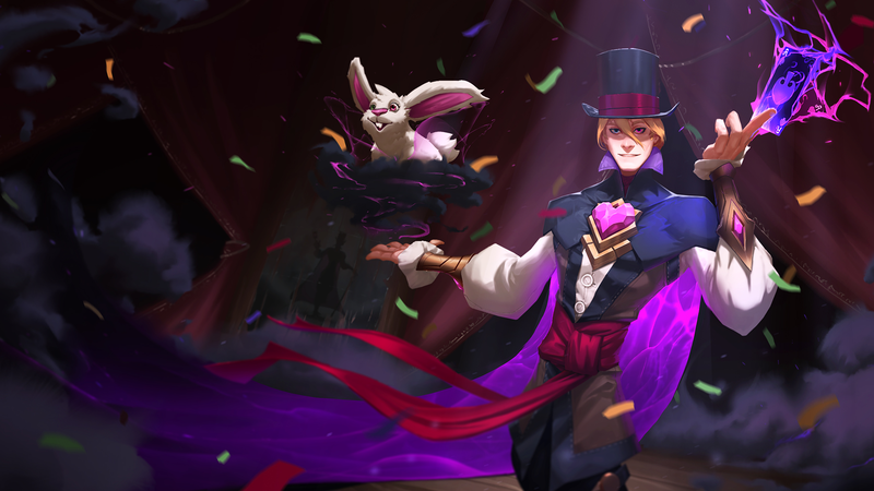 Battlerite, men, magic, magician, heterochromia, blonde, rabbits, cards, video games, digital art