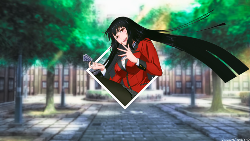 anime, anime girls, picture-in-picture, Jabami Yumeko, Kakegurui