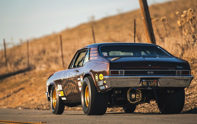 Speedhunters, car, vehicle, Chevrolet, Chevrolet Nova, depth of field, race cars, colored wheels