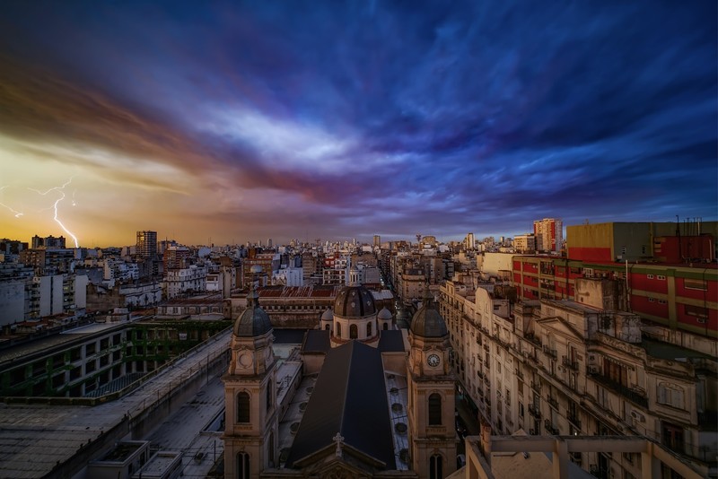 Buenos Aires, cityscape, sky, dark, Argentina