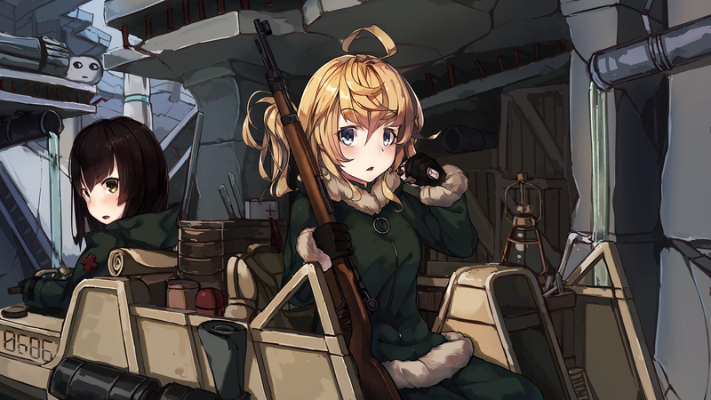 Yuuri (Shoujo Shuumatsu Ryokou), Chito (Shoujo Shuumatsu Ryokou), Shoujo Shuumatsu Ryokou, anime girls