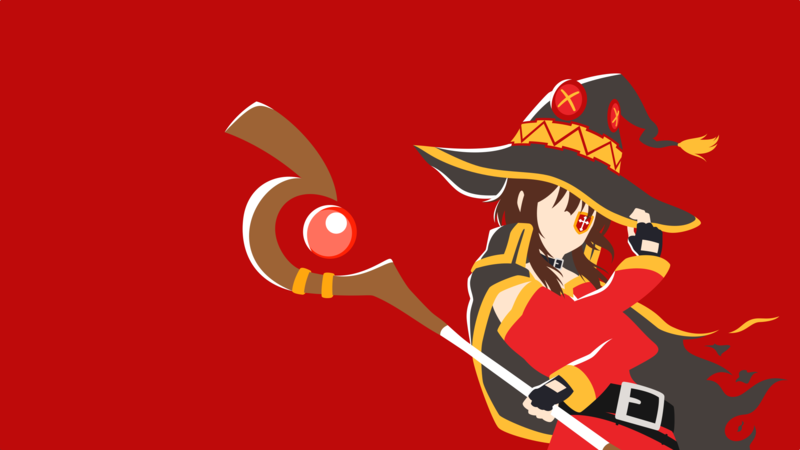 Kono Subarashii Sekai ni Shukufuku wo!, Megumin, minimalism, simple background